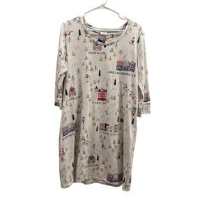 Soma Nightgown Dress Size Small Winter Ski Sleepshirt Cozy Wear Comfort